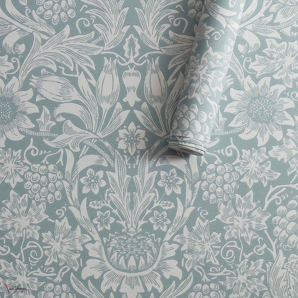 Sunflower wallpaper in Light Teal by Morris & Co