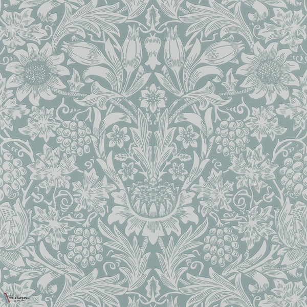 Sunflower wallpaper in Light Teal by Morris & Co