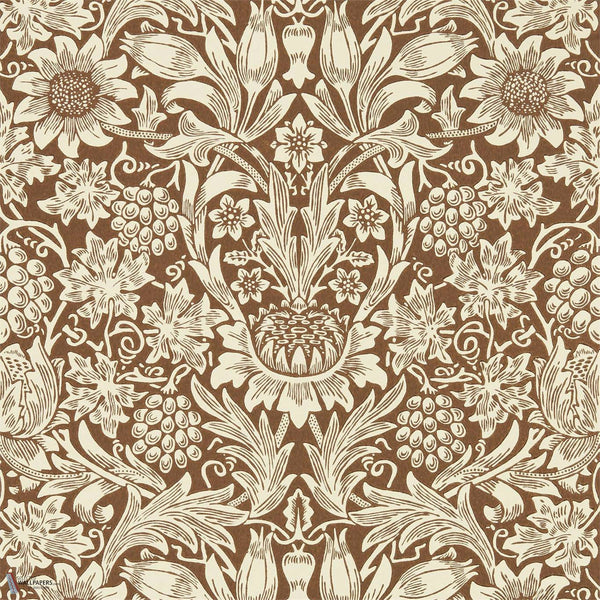 Sunflower carta da parati in Chocolate/Cream di Morris & Co