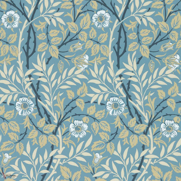 Sweet Briar behang in Mineral/Linen van Morris & Co