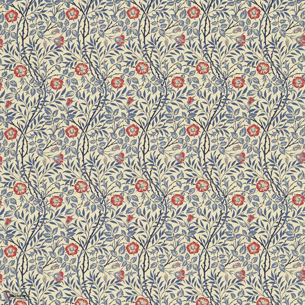 Sweet Briar Stoff in Indigo/Red von Morris & Co