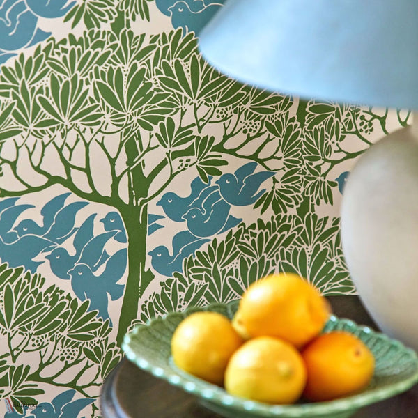 The Savaric wallpaper in Garden Green by Morris & Co