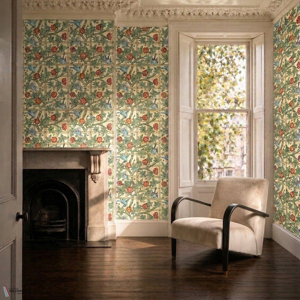 Trellis carta da parati in Sage/Rose di Morris & Co