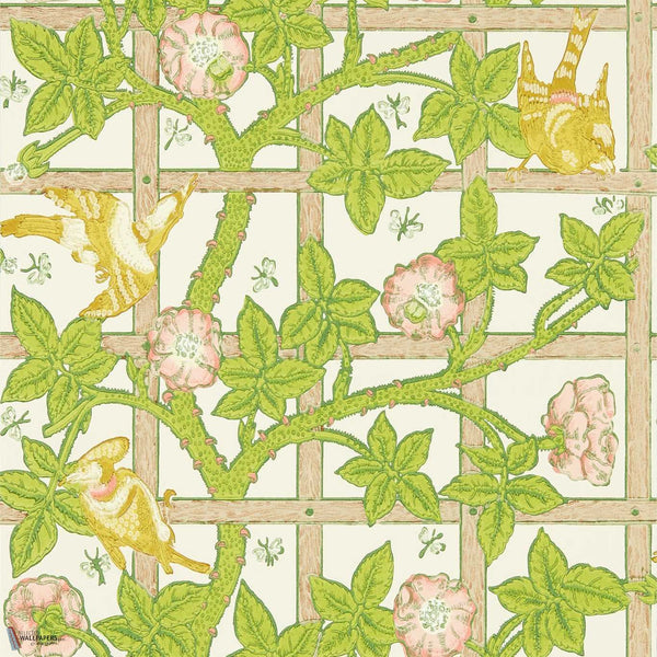 Trellis carta da parati in Summer Yellow di Morris & Co