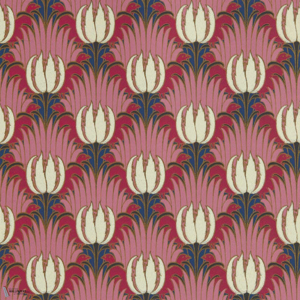 Tulip and Bird wallpaper in Amaranth & Blush by Morris & Co
