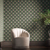 Tulip and Bird wallpaper in Goblin Green & Raven by Morris & Co