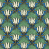 Tulip and Bird wallpaper in Goblin Green & Raven by Morris & Co