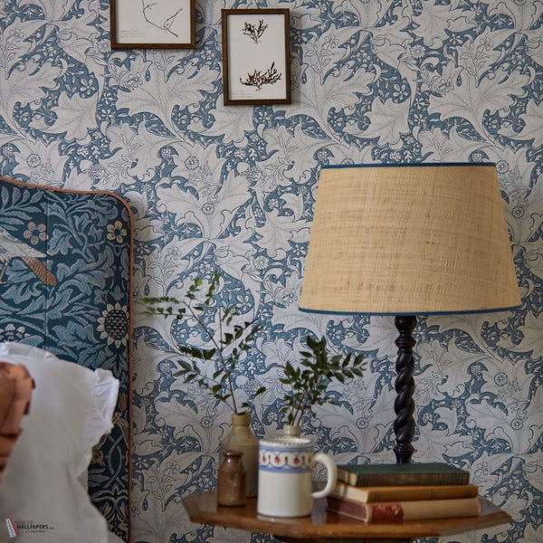 Wallflower wallpaper in Woad Blue by Morris & Co