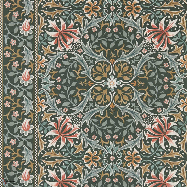 Walthamstow behang in Forest/Teal van Morris & Co