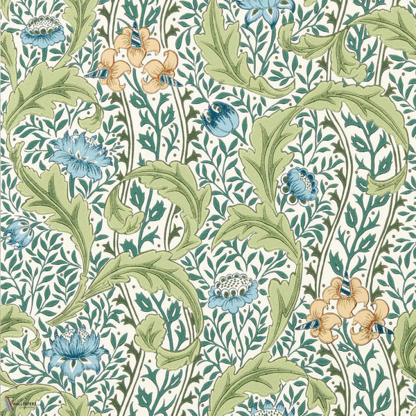 Wild Tulip & Vine Tapete in Nettle/Woad von Morris & Co