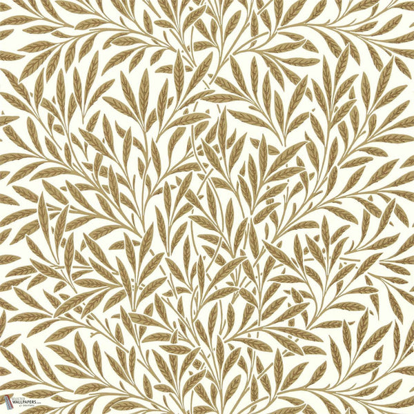 Willow behang in Cream/Brown van Morris & Co