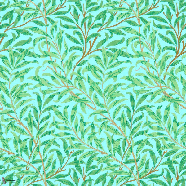 Willow Bough Tapete in Sky/Leaf Green von Morris & Co