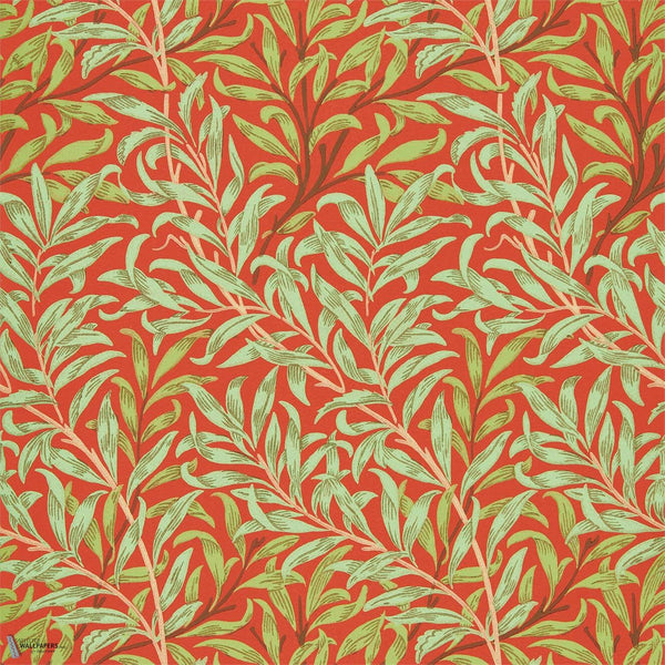 Willow Bough Tapete in Tomato/Olive von Morris & Co