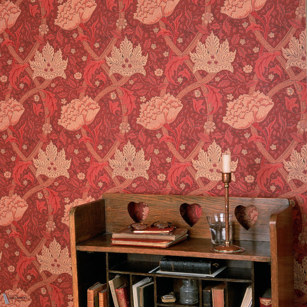Windrush behang in Gold/Thyme van Morris & Co
