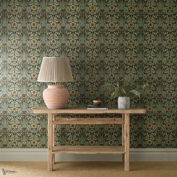Woodbell & Anemone wallpaper in Bayleaf/Manilla by Morris & Co