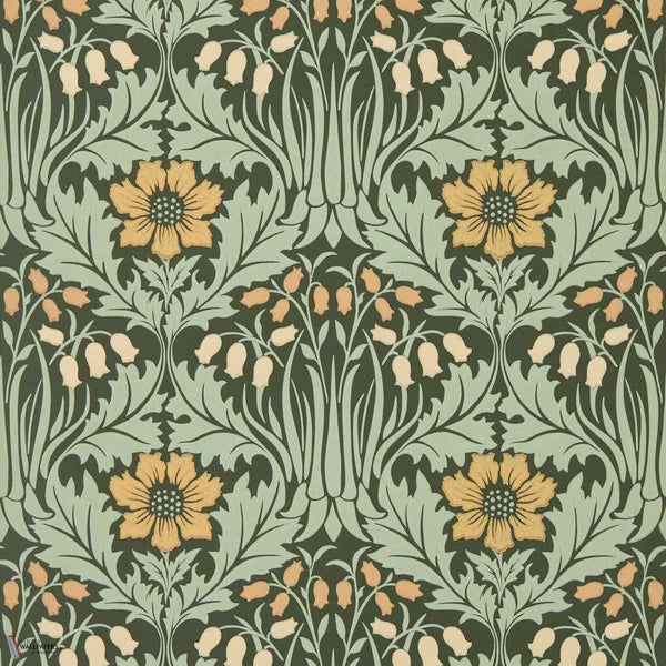 Woodbell & Anemone wallpaper in Bayleaf/Manilla by Morris & Co