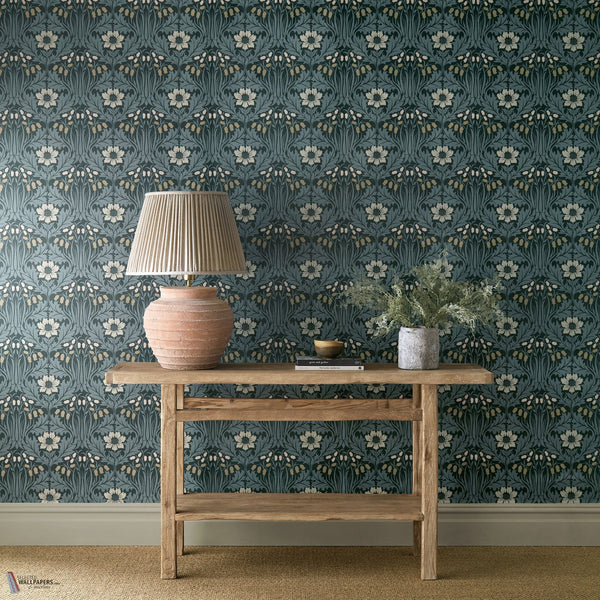 Woodbell & Anemone wallpaper in Indigo by Morris & Co