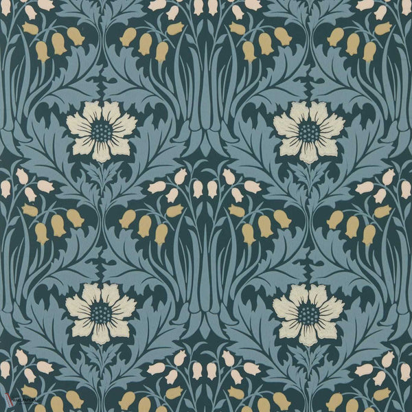 Woodbell & Anemone wallpaper in Indigo by Morris & Co