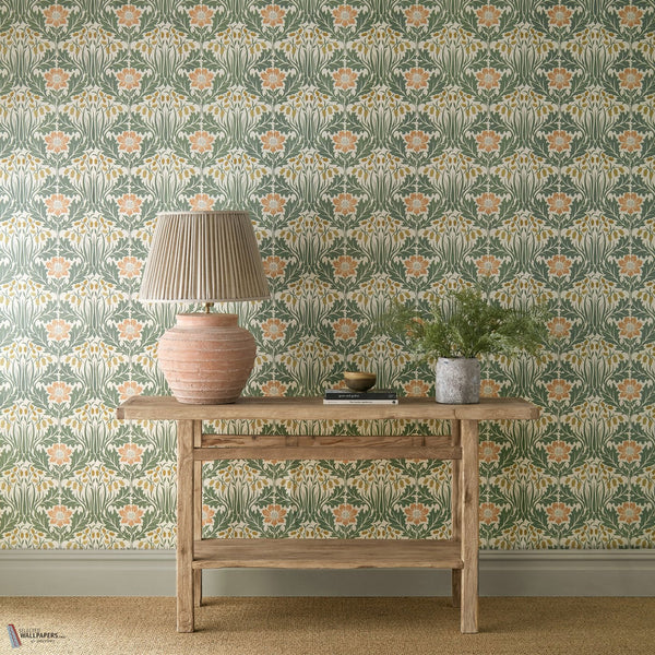 Woodbell & Anemone wallpaper in Rose/Sage by Morris & Co