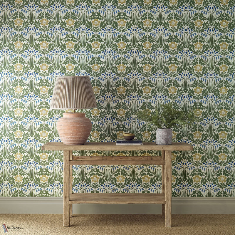 Woodbell & Anemone wallpaper in Woad/Nettle by Morris & Co