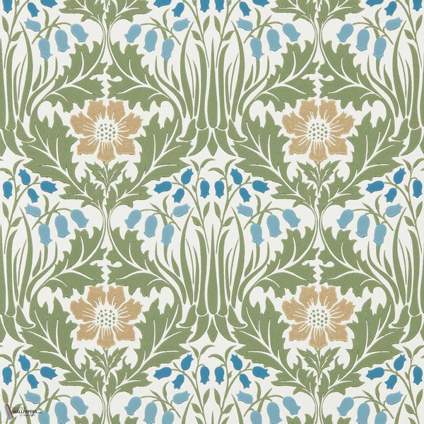 Woodbell & Anemone wallpaper in Woad/Nettle by Morris & Co
