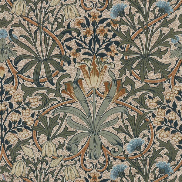 Woodland Weeds Tapete in Bayleaf/Wheat von Morris & Co