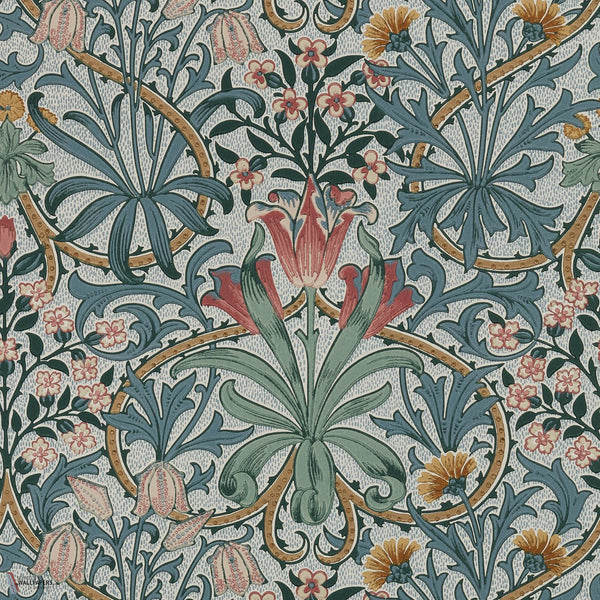 Woodland Weeds Tapete in Rose/Weld von Morris & Co