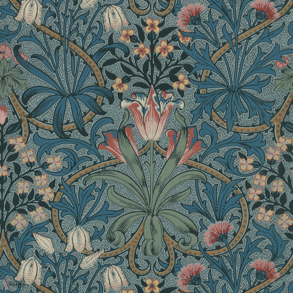 Woodland Weeds Tapete in Rose/Woad von Morris & Co
