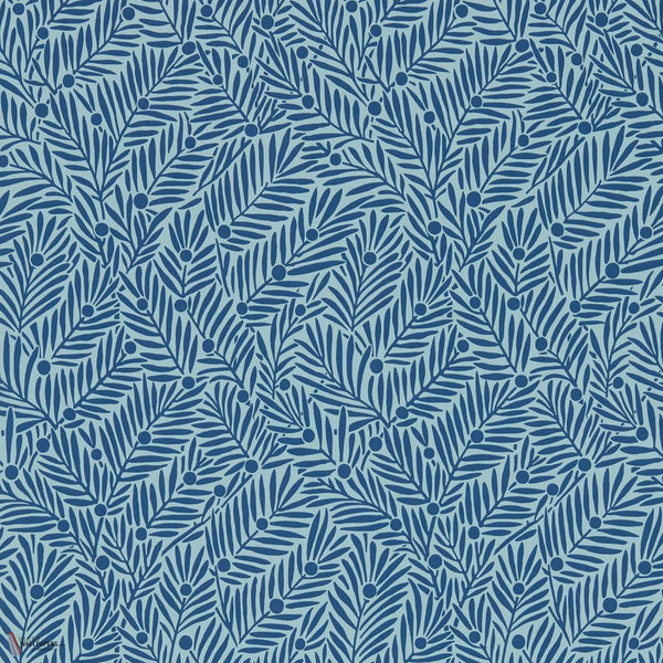 Yew & Aril wallpaper in Indigo by Morris & Co
