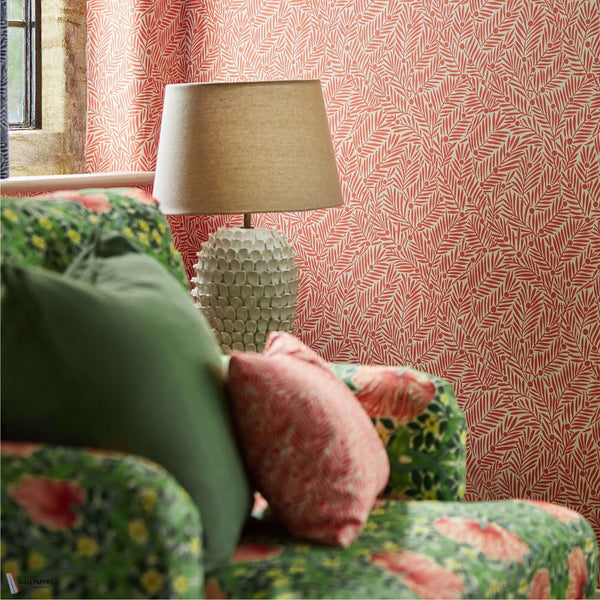 Yew & Aril wallpaper in Watermelon by Morris & Co