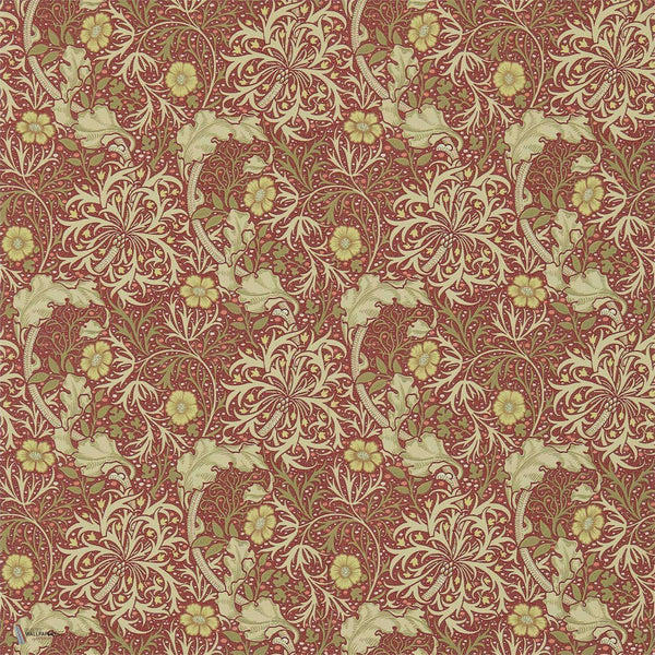 Morris Seaweed wallpaper in Red/Gold van Morris & Co