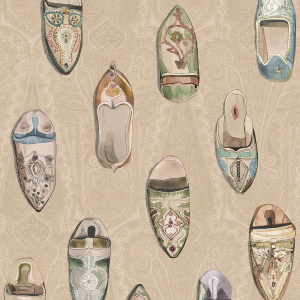 Babouches behang in Ivory van Mulberry