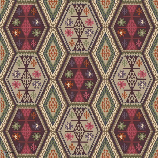 Buckland behang in Red/Plum van Mulberry