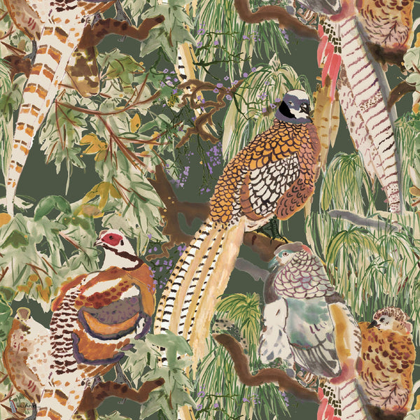 Game Birds Tapete in Forest von Mulberry