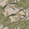 Grand Flying Ducks wallpaper in Emerald by Mulberry