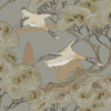 Grand Flying Ducks wallpaper in Grey/Blue by Mulberry