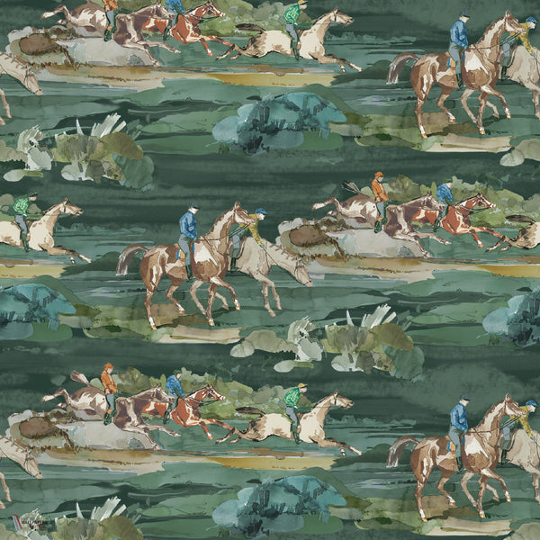 Morning Gallop Tapete in Teal von Mulberry