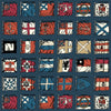 Naval Ensigns behang in Indigo/Red van Mulberry