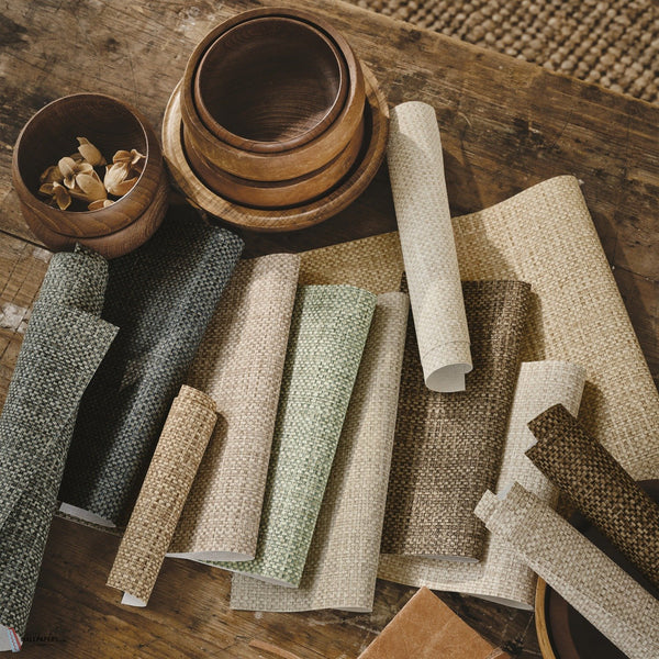 Neri Raffia Praline Romo Papel Pintado sfeerbeeld