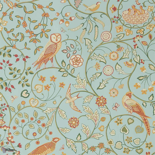 Newill wallpaper in Peppermint Russet van Morris & Co