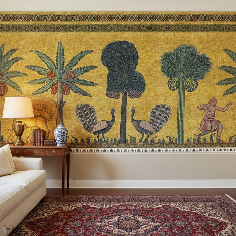 Palermo Landscape Tapete von Iksel — inszeniert in einem klassischen Interieur