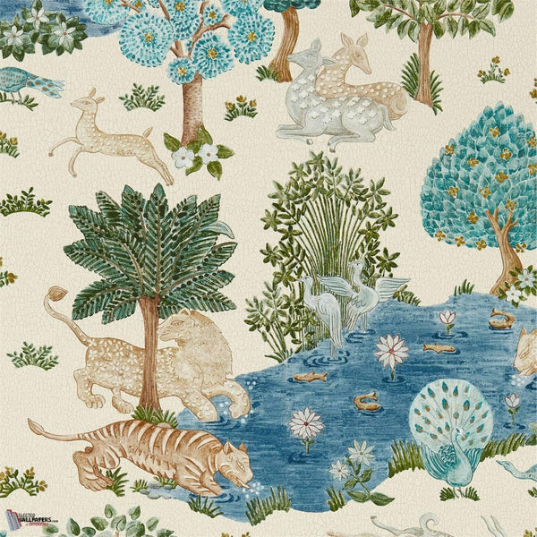 Pamir Garden behang in Cream Nettle van Sanderson