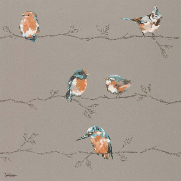Persico behang in Tangerin/Duckegg van Harlequin