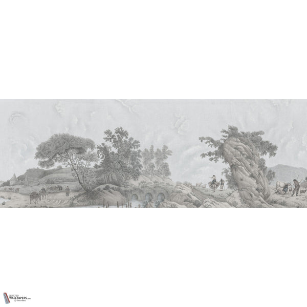 Pillement's Italy papel pintado en Grey Tones de Iksel