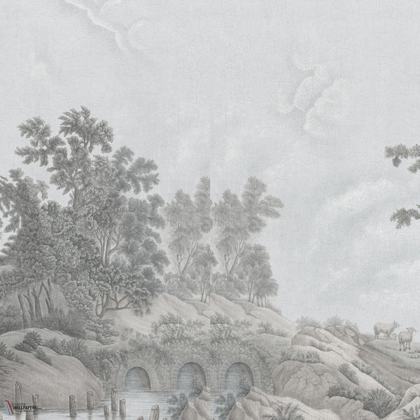 Pillement's Italy papel pintado de Iksel — Grey Tones, detail