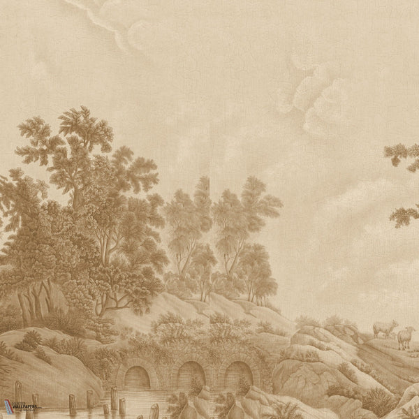 Pillement's Italy papel pintado de Iksel — Sepia Tones, detail