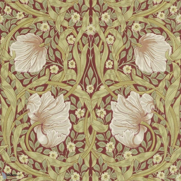 Pimpernel wallpaper in Brick/Olive van Morris & Co