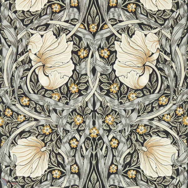 Pimpernel wallpaper in Ink/Sage van Morris & Co