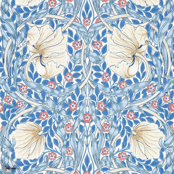 Pimpernel wallpaper in Woad van Morris & Co