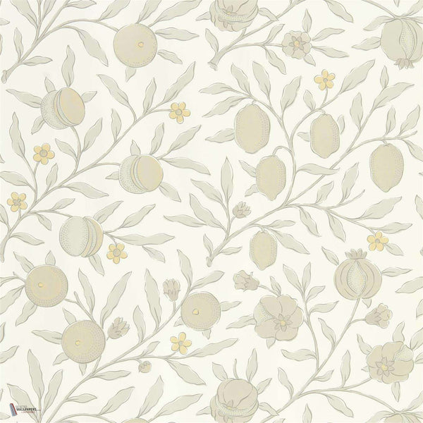 Pure Fruit behang in Poppy/Grey van Morris & Co